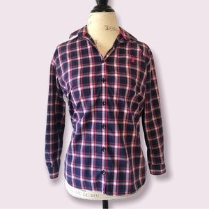 Thomas Pink Checkered Quarter Sleeve Button Up 4